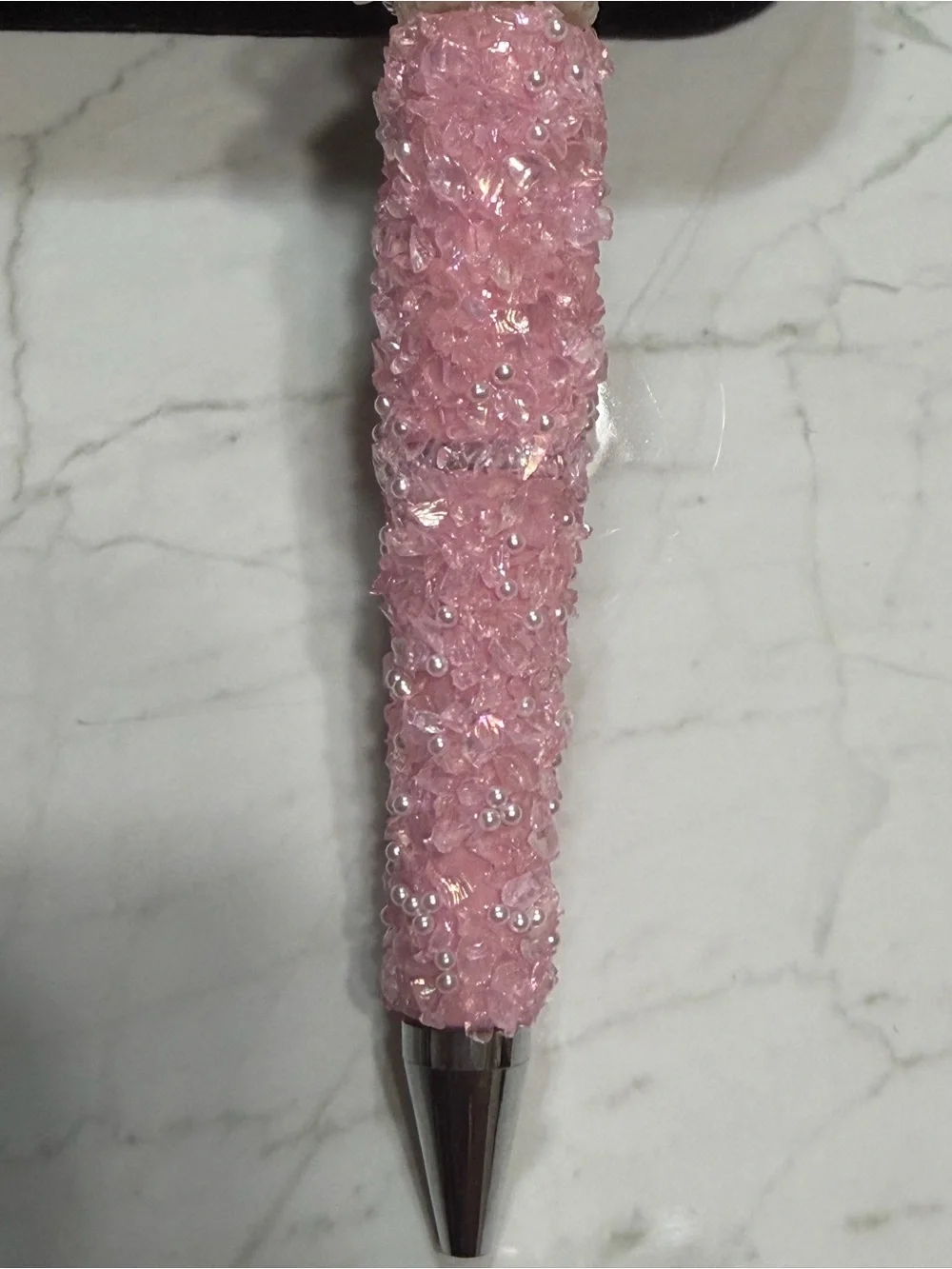 Pink Crystal Bead Hello Kitty Decorative Women’s Pen - Cute heart Charm
